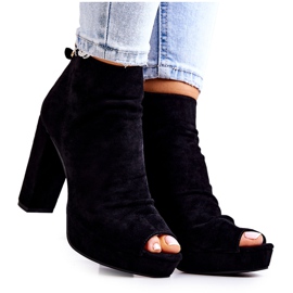 WS1 Stivali neri su un bar Open Toes Black Adore nero