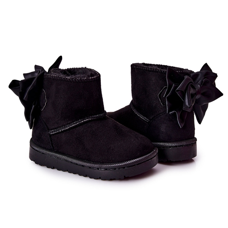 Stivali da neve caldi per bambini con fiocco nero Snowis