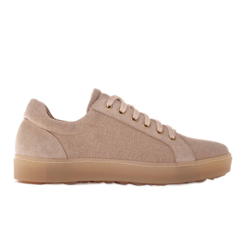 Marco Shoes Scarpe sportive in tessuto e pelle beige