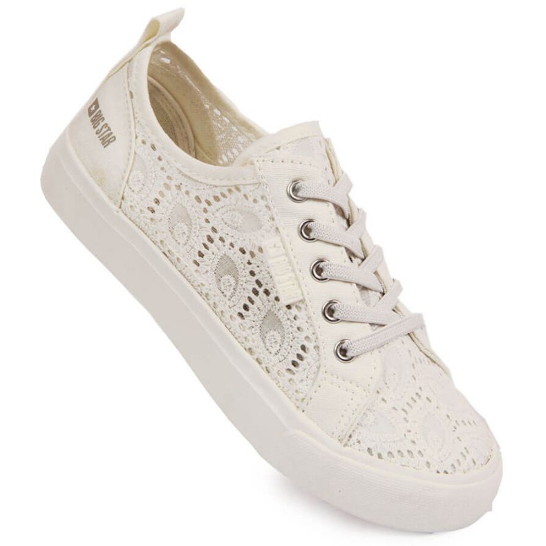 Sneakers in pizzo Big Star Jr. JJ374012 bianche bianca nero