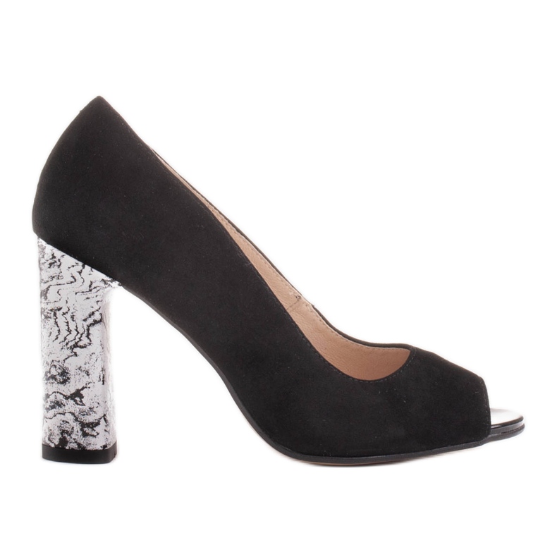 Marco Shoes Décolleté nere 1100P con tacco bianco e nero