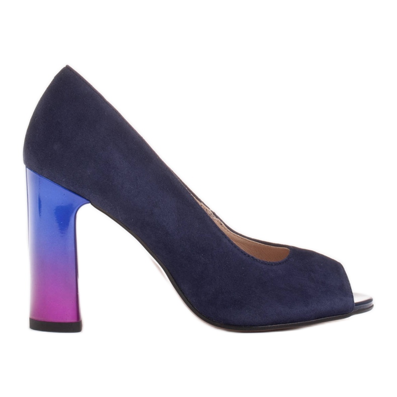 Marco Shoes Décolleté blu navy 1100P con tacco multicolor