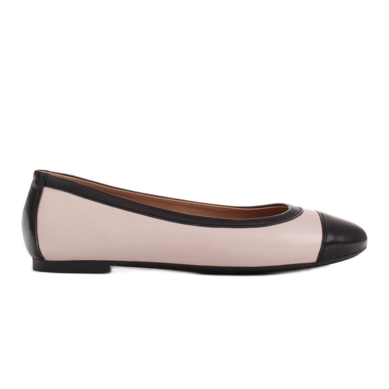 Marco Shoes Comode ballerine con rifiniture beige nero