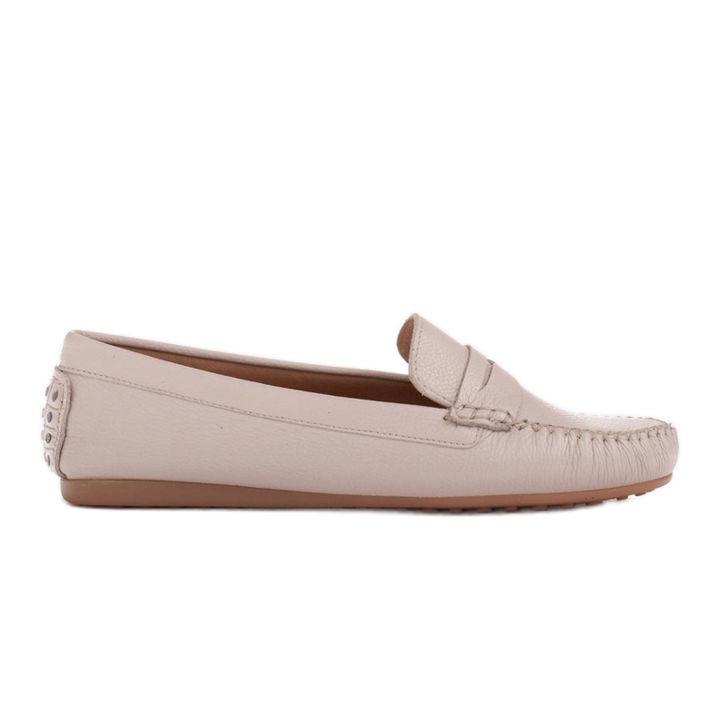 Marco Shoes Comodi mocassini realizzati in morbida pelle beige