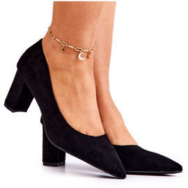 PS1 Décolleté in pelle scamosciata Heel Block Black Abbey nero