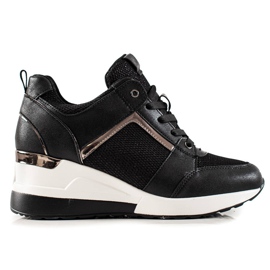 TRENDI Sneakers con zeppa leggera nero