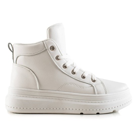 Renda Sneakers Alte Con Eco Pelle bianco