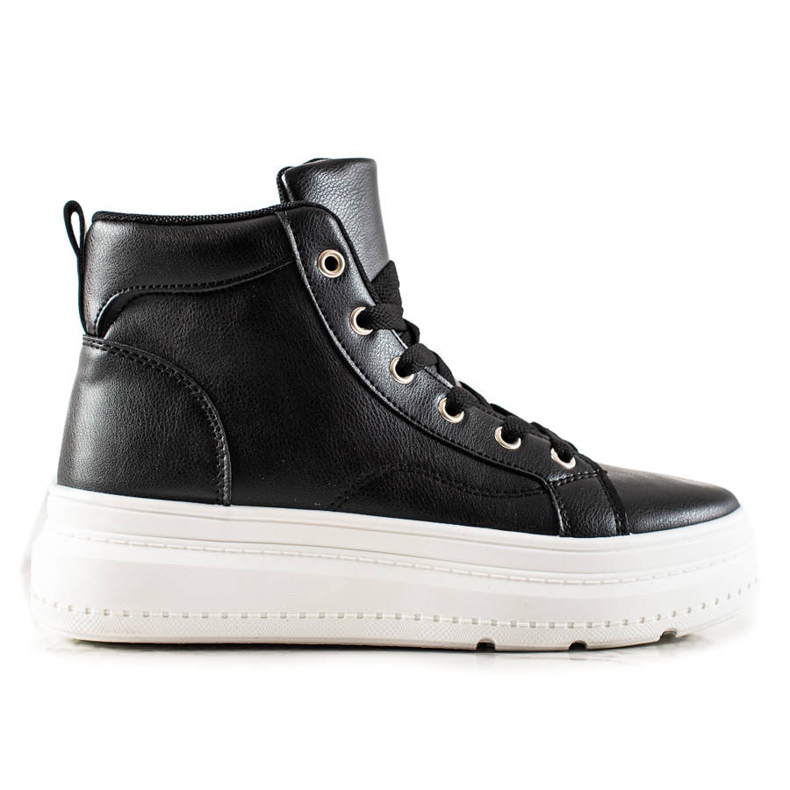 Renda Sneakers Alte Con Eco Pelle nero