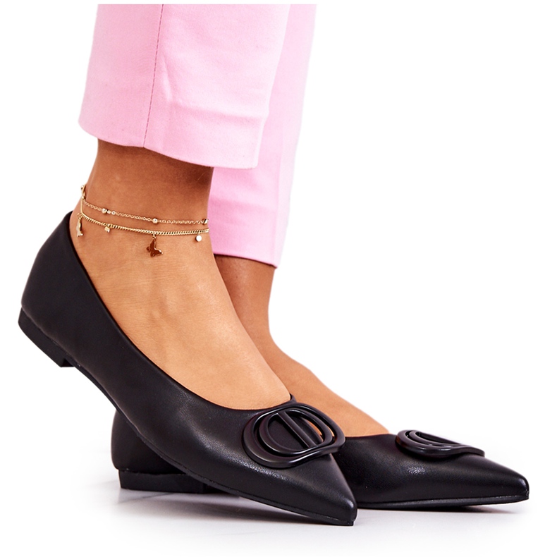 PS1 Ballerine In Pelle In Spitz Black Rachelle nero