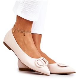 PS1 Ballerina in pelle con spitz J. Beżowe Rachelle beige