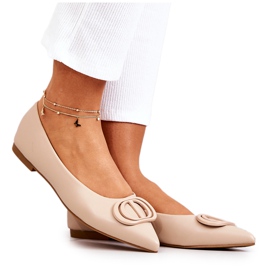 PS1 Ballerina In Pelle In Spitz Beige Rachelle
