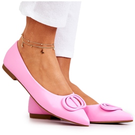Ballerina In Pelle Con Spitz Rosa Rachelle