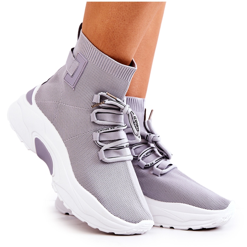 Calzini sportivi da donna grigi KeSports viola