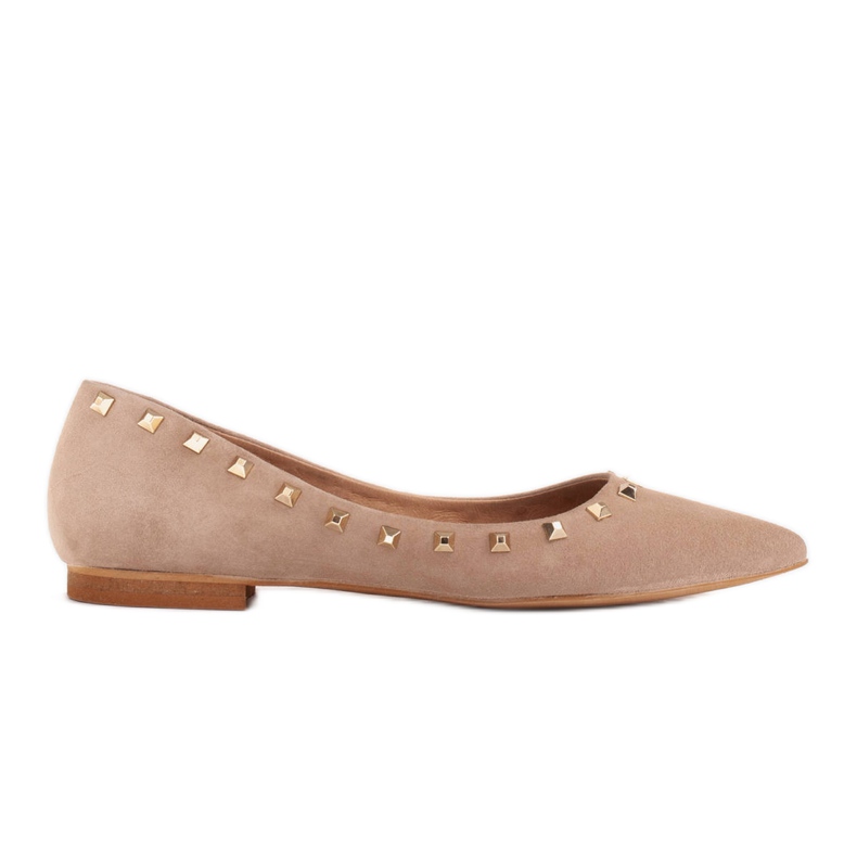 Marco Shoes Ballerine con borchie decorative beige