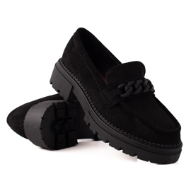 LA.FI Mocassini in camoscio nero