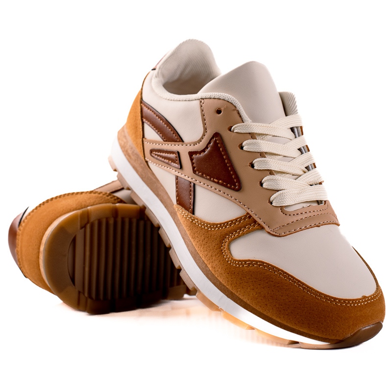 TRENDI Scarpe sportive casual beige marrone