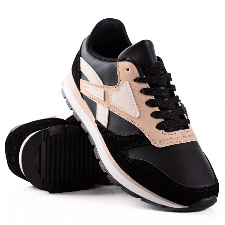 TRENDI Scarpe sportive casual beige nero