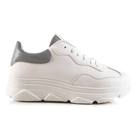 TRENDI Scarpe da ginnastica bianche bianca d'argento