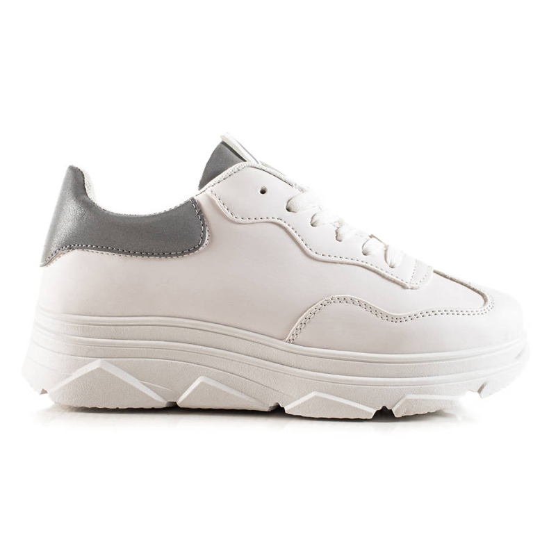 TRENDI Scarpe da ginnastica bianche bianca d'argento