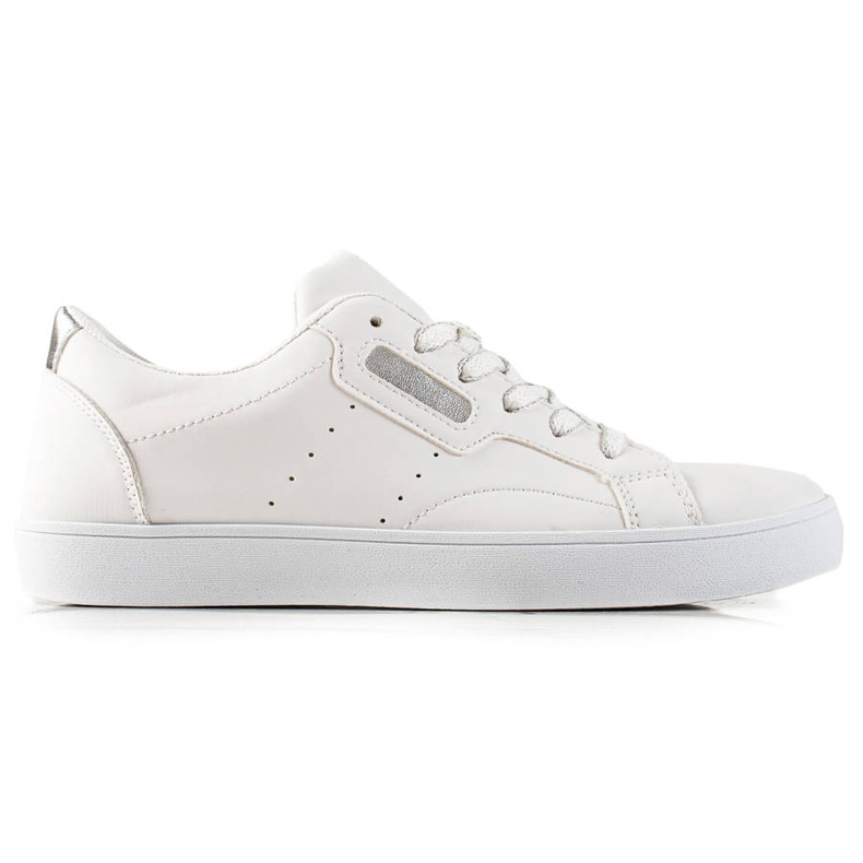 TRENDI Scarpe Sportive Leggere Realizzate In Eco Pelle bianca d'argento