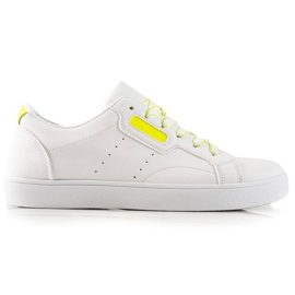 TRENDI Scarpe Sportive Leggere Realizzate In Eco Pelle bianco giallo