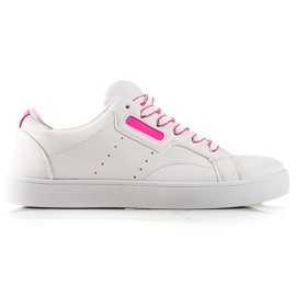 TRENDI Scarpe Sportive Leggere Realizzate In Eco Pelle bianco rosa