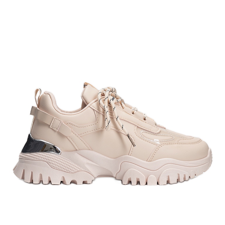 Sneaker nude con inserti in metallo Ansley rosa