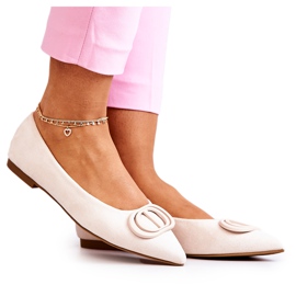 PS1 Ballerine In Pelle Scamosciata In Spitz Beige Chiaro Neriso