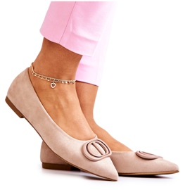 PS1 Ballerine In Camoscio In Spitz Beige Neriso