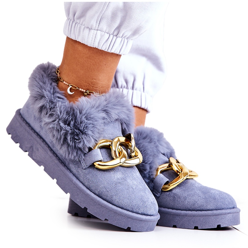 PS1 Ciabatte da donna con catena d'oro blu Ardrums