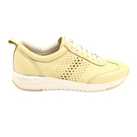 Scarpe in pelle traforata da donna Caprice 23500-28 655 gialle giallo