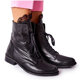 Stivali caldi in pelle da donna Nicole Black 2193 nero