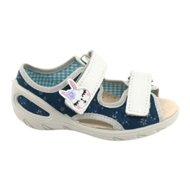 Scarpe per bambini Befado pu 065P154 blu navy d'argento