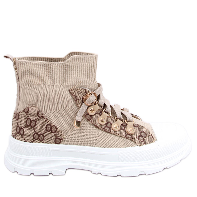 Sneaker Reta Khaki con calzino alla caviglia beige marrone