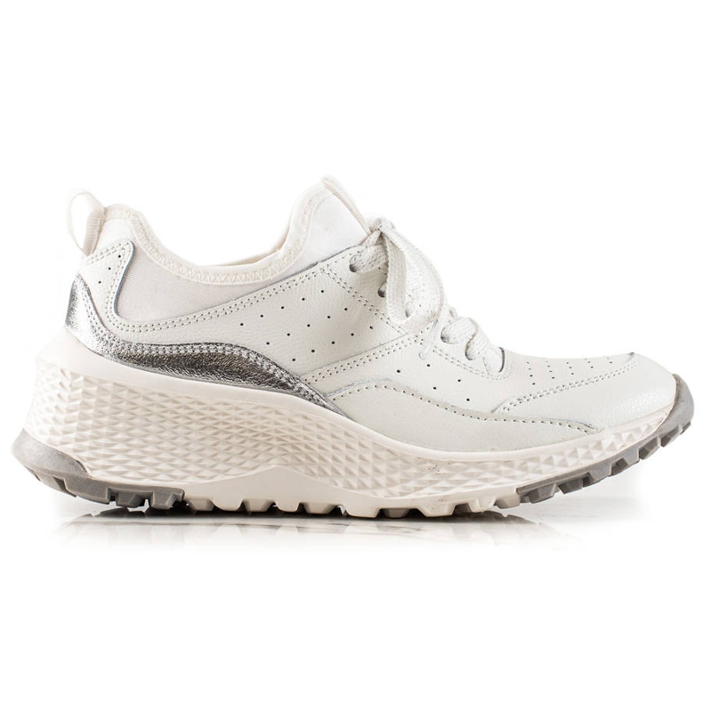 Goodin Sneakers in pelle alla moda bianca d'argento