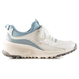 Goodin Sneakers in pelle alla moda bianco blu