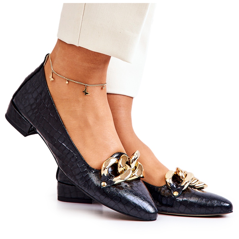 PA2 Décolleté in pelle con serpente Elissabeth nera nero