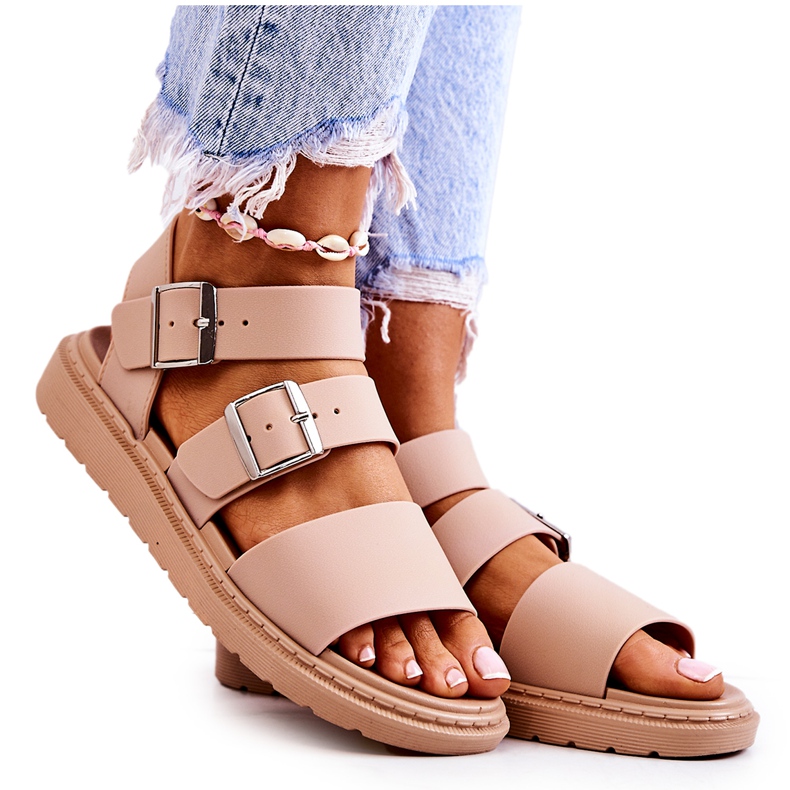 FM1 Sandali Reese Beige Con Fibbia