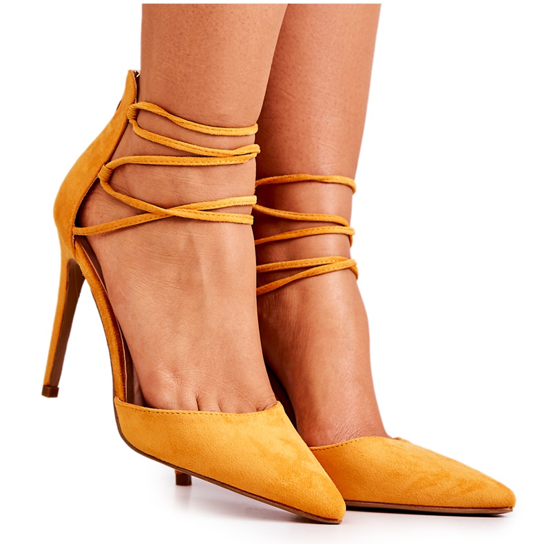 PS1 Elegante pelle scamosciata gialla con tacco alto Loveth giallo