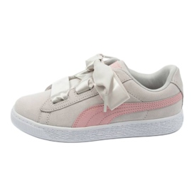 Puma Suede Heart Circles Jr 370569 01 scarpe rosa grigio