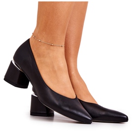 Décolleté In Pelle Punta Spitz Black Marilyn nero