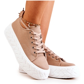Sneakers Su Una Piattaforma Massiccia Suzane Beige