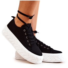 PS1 Sneakers su una massiccia piattaforma Suzane in bianco e nero