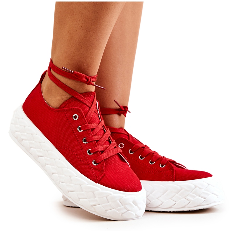 Sneakers Su Una Piattaforma Suzane Rossa Massiccia rosso
