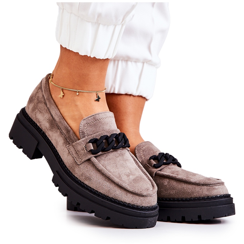 PL5 Mocassini Mocassini in camoscio La.Fi Grey Sapphira beige grigio