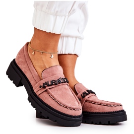 PL5 Mocassini in camoscio Lettere La.Fi Dirty Pink Jenefer rosa