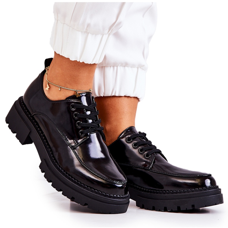 PL5 Scarpe stringate laccate La.Fi Black Joselin nero