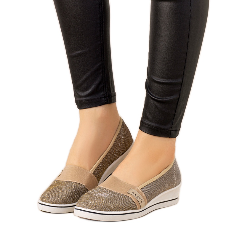 Sneakers Golden Burris con zeppa d'oro