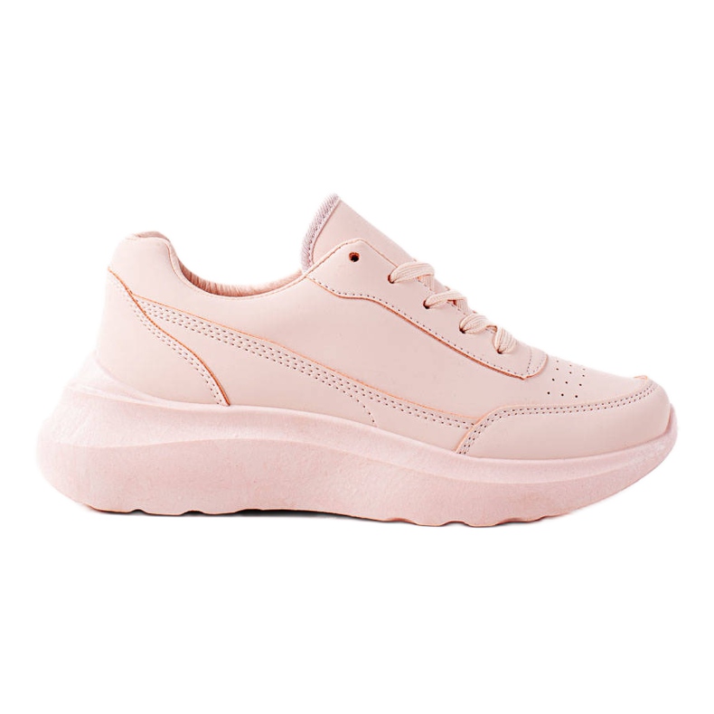 Ideal Shoes Comode scarpe da ginnastica in ecopelle rosa