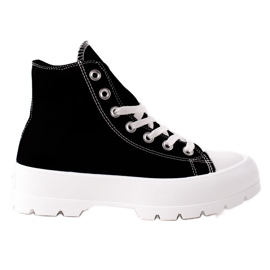 TRENDI Sneakers Alte Sulla Piattaforma nero
